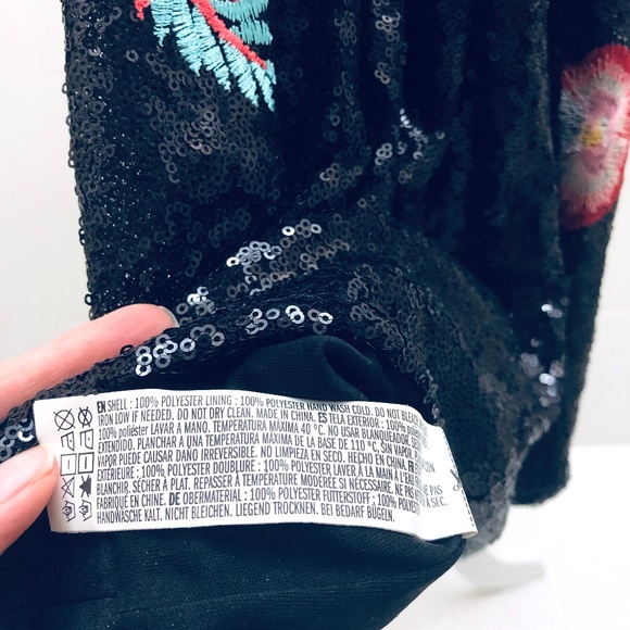 Black Sequin Floral Dress - Picture 5 of 8